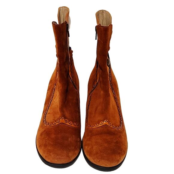 Casta Sundance Anda Ankle Boots Western Victorian Brown Suede Womens EU 40 US9.5 - Picture 3 of 6